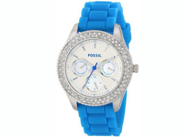 Correa de reloj Fossil ES3497 Silicona Azul 18mm